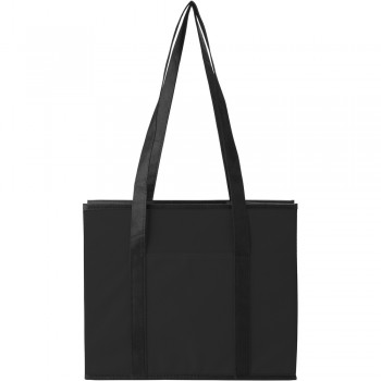 Foldable car organizer with 2 long and 2 short carry handles, front pocket and matching cardboard bottom AIV8724-03