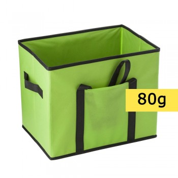 Foldable car organizer with 2 long and 2 short carry handles, front pocket and matching cardboard bottom AIV8724-10