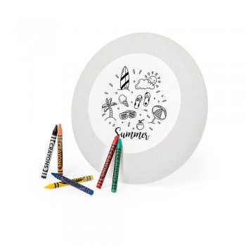 Frisbee for colouring, crayons