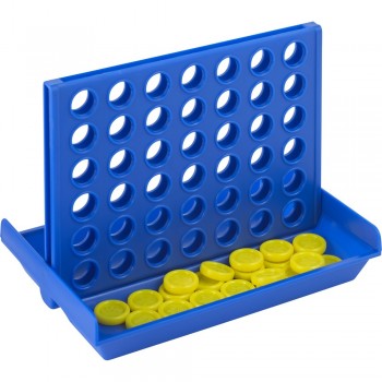 Game 4 in 1, foldable, including 2 polybags with 21 yellow and 21 red chips, with pouch AIV7338-04