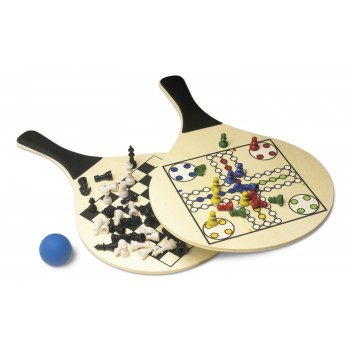 Game set in black nylon case: beach game, ludo and chess game AIV6520-00