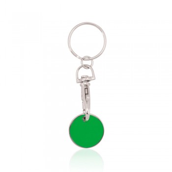 Keyring with shopping cart coin