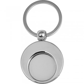 Round keyring with big ring, including shopping cart coin AIV0634-32