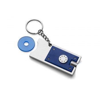 Keyring with white LED light and plastic coin for shopping carts (size € 0,5) AIV2452-04