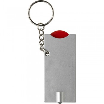 Keyring with white LED light and plastic coin for shopping carts (size € 0,5) AIV2452-05