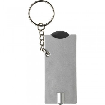 Keyring with white LED light and plastic coin for shopping carts (size € 0,5) AIV2452-03