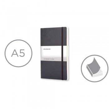 MOLESKINE notebook (approx. A5, large), 192 blank pages, soft cover, inner pocket, ribbon marker and elastic band for closing AIVM306-03