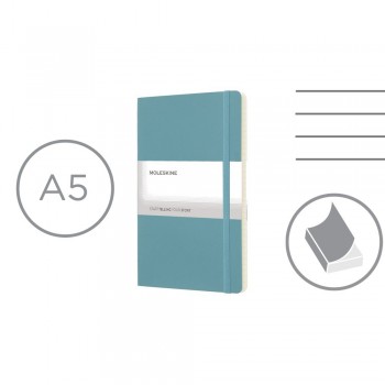 MOLESKINE notebook (approx. A5, large), 192 lined pages, soft cover, inner pocket, ribbon marker and elastic band for closing AIVM303-29