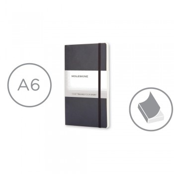 MOLESKINE notebook (approx. A6, pocket), 192 blank pages, soft cover, inner pocket, ribbon marker and elastic band for closing AIVM205-03