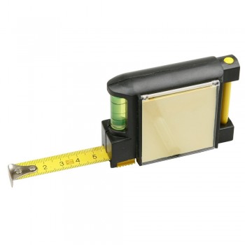 Measuring tape 2 m, spirit level, memo pad, ball pen and belt clip AIV5617/A-03