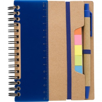 Memo holder, notebook (60 sheets of recycled, lined paper), ball pen, ruler, 125 sticky notes (25 pcs per colour), spiral binding AIV2991-11