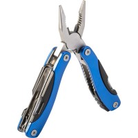 Multifunctional tool, 10 functions: pliers, saw, knife, 2 screwdrivers (flat-head and cross), file, bottle opener, fish scraper, nutcracker and ruler in inches, in pouch AIV9742-11
