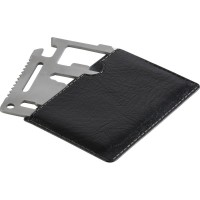 Multifunctional tool, 11 functions: knife, can opener, butterfly nut, saw, screwdriver, bottle opener, ruler and different sized wrenches, pouch included AIV9750-03