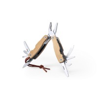 Multifunctional tool with bamboo grip, 12 functions, pouch included AIV7254-00