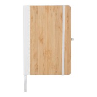 Notebook (approx. A5, 96 lined pages), bamboo hard cover, pen loop, elastic band for closing, ribbon marker AIV0038-02