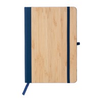 Notebook (approx. A5, 96 lined pages), bamboo hard cover, pen loop, elastic band for closing, ribbon marker AIV0038-11