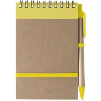 Notebook (approx. A6, 70 lined sheets) with ball pen, elastic band for closing, spiral binding AIV2335/A-08
