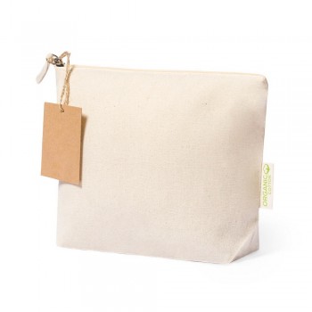 Organic cotton cosmetic bag, zipped main compartment AIV8379-00