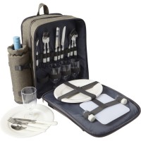 Picnic backpack, cooler bag with cutlery for 4 people, large cooler compartment, bottle holder (excl. bottle), includes salt and pepper pots AIV7815-16