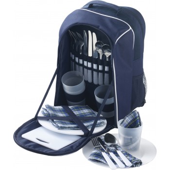 Picnic backpack, cooler bag with cutlery for 4 people, 25 pcs, cooling compartment AIV6384-04