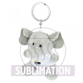 Elephant with white T-shirt suitable for printing, keyring (T-shirt packed separately) AIHE733-19