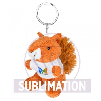 Squirrel with white T-shirt suitable for printing, keyring (T-shirt packed separately) AIHE740-07