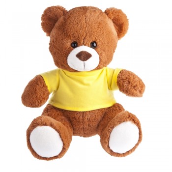 Brown teddy bear with yellow T-shirt suitable for printing (T-shirt packed separately) AIHE272-16