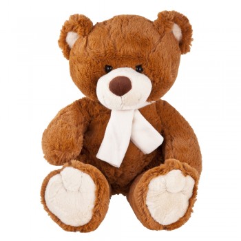 Brown teddy bear in scarf suitable for printing, can be complementary to T-shirt HU111 AIHE270-16
