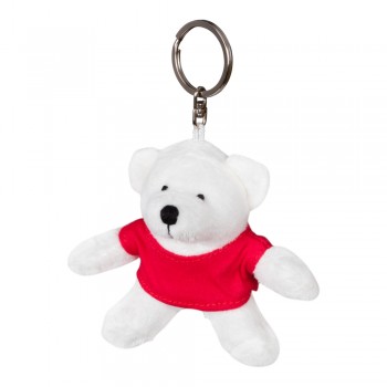 Teddy bear with red T-shirt suitable for printing, keyring (T-shirt packed separately) AIHE690-02