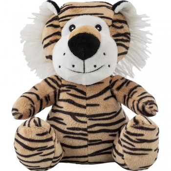 Plush tiger, embroidered eyes, whiskers and mouth, includes a tag for printing AIV1632-99