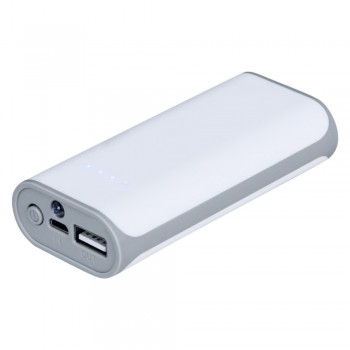 Power bank 4000 mAh, output 5V/1A, input 5V/1A, 4 diodes indicating power level, LED light, micro USB cable included AIV3778-02