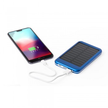 Power bank 4000 mAh with solar panel, charging indicator (4 LEDs), micro USB 5V 1A input, 5V 1A USB output AIV8387-11