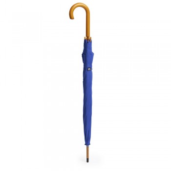 RPET automatic umbrella, 8 panels, manual closing system, metal ribs, wooden shaft and handle, velcro closing AIV0763-11