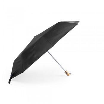 RPET automatic umbrella, windproof, foldable, 8 panels, wooden handle AIV8294-03