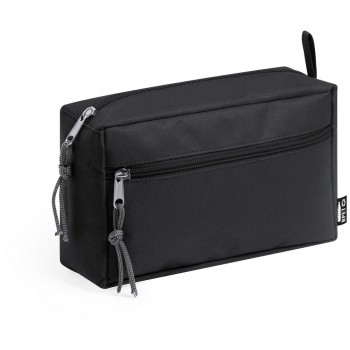 RPET cosmetic bag with zipped main and front pocket AIV0899-03