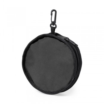 Double bowl for dog, foldable, made from polyester RPET, carabiner belt clip included AIV1001-03