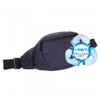 BRIGHT waist bag, made from RPET, GRS (Global RecycIed Standard) certificate, 1 main compartment and 1 front pocket with zipper, wide and adjustable waist belt, solid buckle, min. circ. approx. 87,5 cm, max. circ. approx. 122,5 cm AIV0852-04