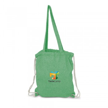 Recycled cotton bag 2 in 1, drawstring bag and shopping bag | Jamarion