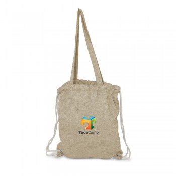 Recycled cotton bag 2 in 1, drawstring bag and shopping bag | Jamarion