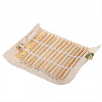 School set, pencil case, 12 pencils (sharpened), ruler 15 cm, eraser and pencil sharpener AIV7384-20