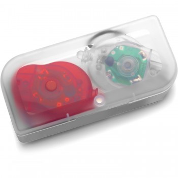 Set of 2 mini bicycle lights, each with 1 LED light, supplied in translucent box AIV5549-00