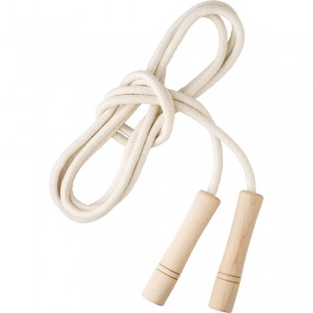 Skipping rope with wooden handles in cotton drawstring bag AIV0299-00