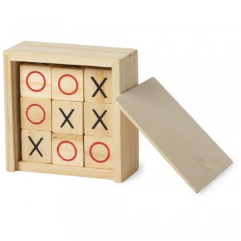 Tic Tac Toe game in wooden box, 9 pcs AIV7396-16