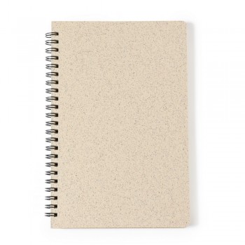 Wheat straw notebook (approx. A5, 80 blank sheets), hard cover, spiral binding AIV0275-00