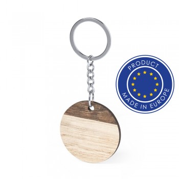 Round, wooden keyring (made in Europe) AIV0914-00