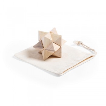 Wooden skill game, 6 pcs, in drawstring bag AIV8088-00