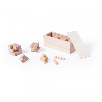 Wooden skill games set, 3 pcs, in wooden box AIV7867-17