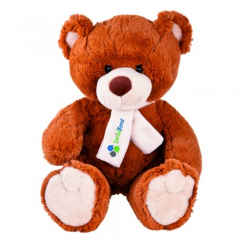 Brown teddy bear in scarf suitable for printing, can be complementary to T-shirt HU111 AIHE270-16