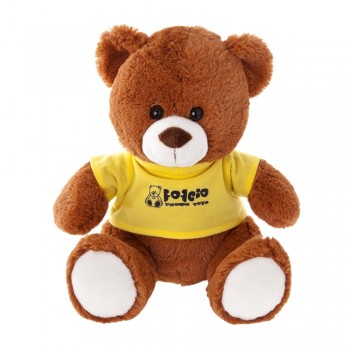 Brown teddy bear with yellow T-shirt suitable for printing (T-shirt packed separately) AIHE272-16