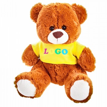 Brown teddy bear with yellow T-shirt suitable for printing (T-shirt packed separately) AIHE272-16
